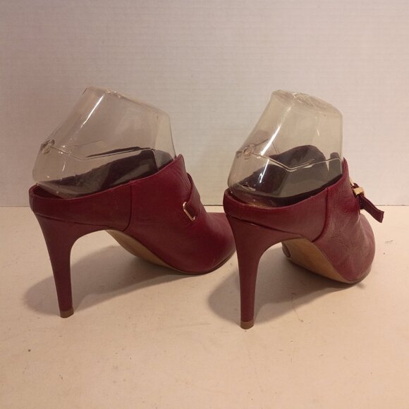 VINCE CAMUTO VP-Maskelynn Sz 7.5US/39EU Maroon Leather Pointy Toe High Heel Mule - Picture 7 of 14